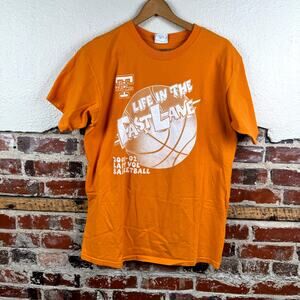 Vintage Tennessee Lady Vols Shirt Large Orange Short Sleeve Basketball 2001 NCAA
